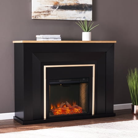 SEI Cardington Criss Cross Fireplace, Black