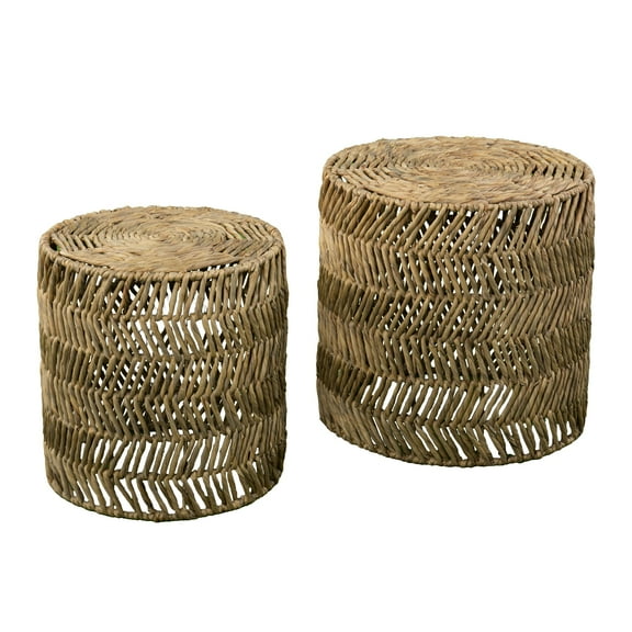 SEI Davari Water Hyacinth Nesting Tables, Set Of 2 Tables