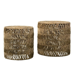 SEI Davari Water Hyacinth Nesting Tables  2pc Set