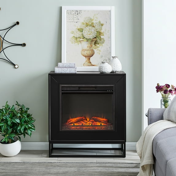 SEI Frescan Contemporary style Electric Fireplace in Black finish