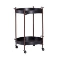 thumbnail image 1 of SEI Furniture Alfred 2 Tier Round Butler Table Cart with Wheels, Black, 1 of 5