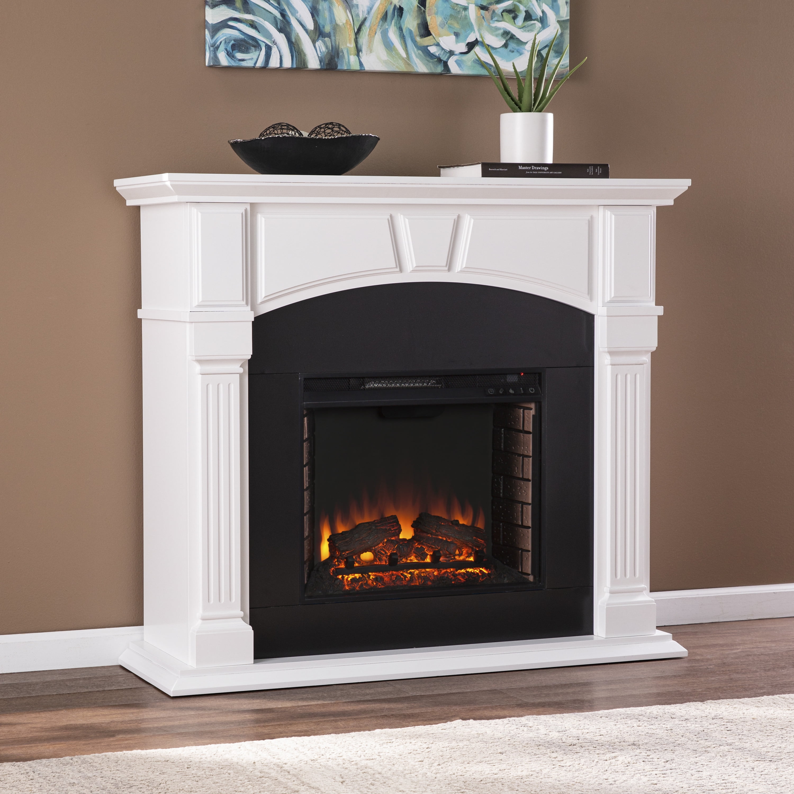 SEI Furniture Altonette Electric Fireplace 48 x 42.5 Freestanding ...