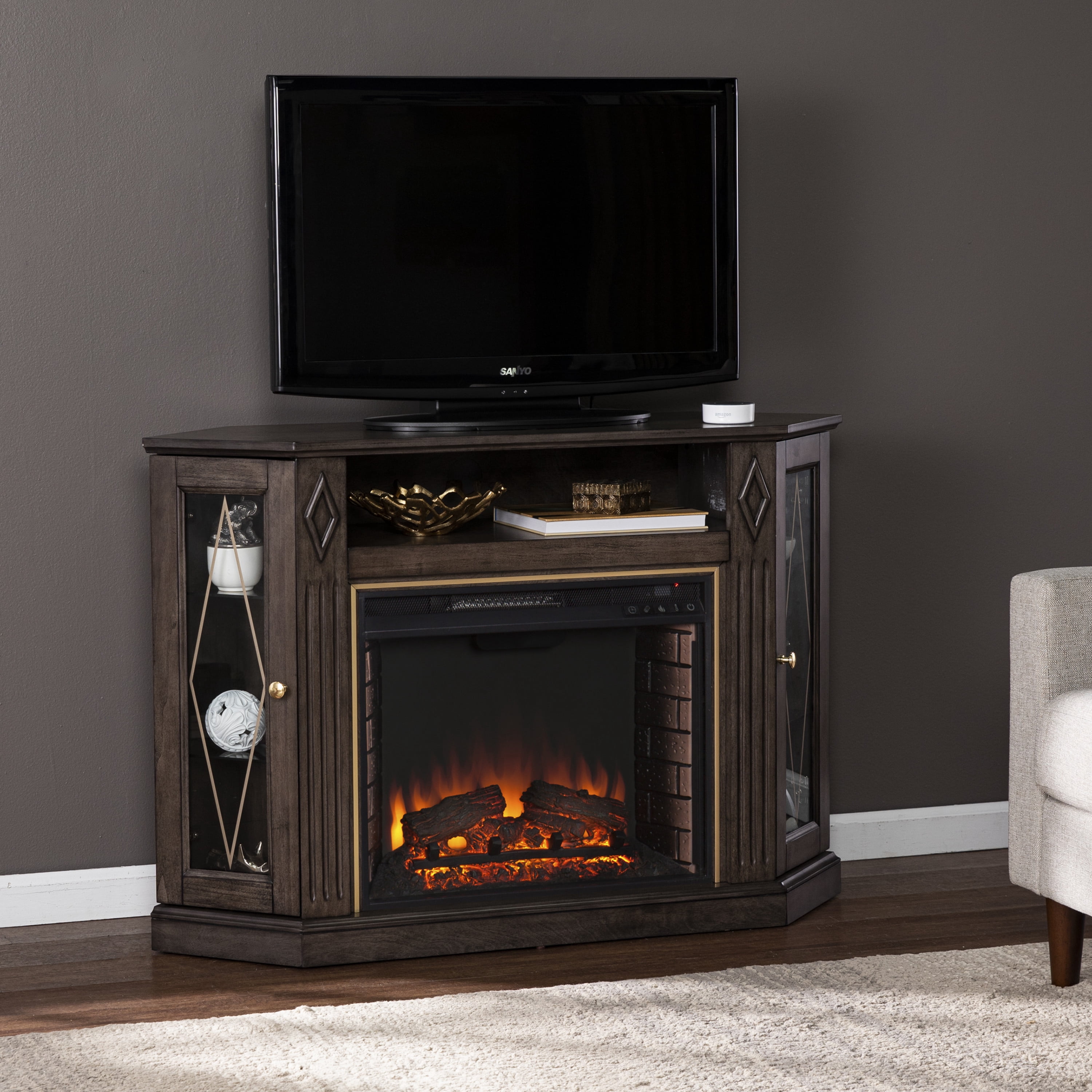 SEI Furniture Austindale Electric Fireplace w/ Media Storage 47.25 x 32 Freestanding Indoor Electric Fireplaces Sansujyuku sansujyuku.com