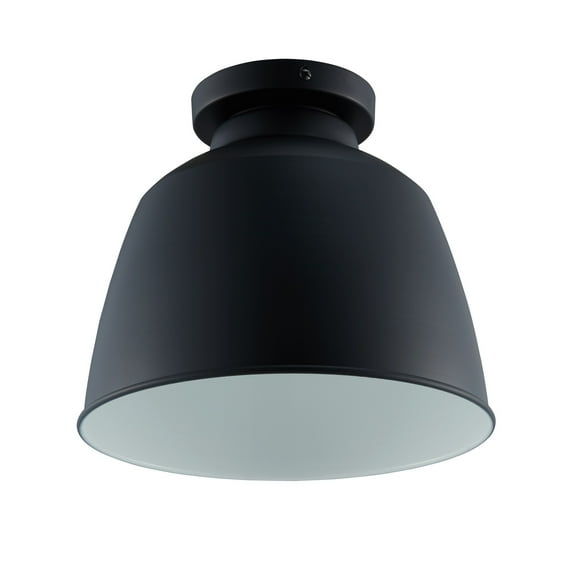 SEI Furniture Averni Industrial Metal Dome Flush Mount in Black