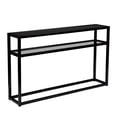 thumbnail image 1 of Southern Enterprises 50.25" Black and Clear Contemporary Console Table with Shelf, 1 of 5