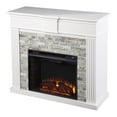 thumbnail image 1 of SEI Furniture Bondale Faux Stone/Engineered Wood Electric Fireplace in White, 1 of 3