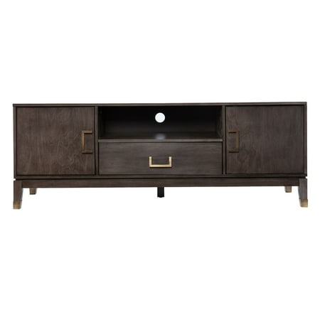 SEI Furniture - Brenting Media Stand w/ Storage - Graywashed finish