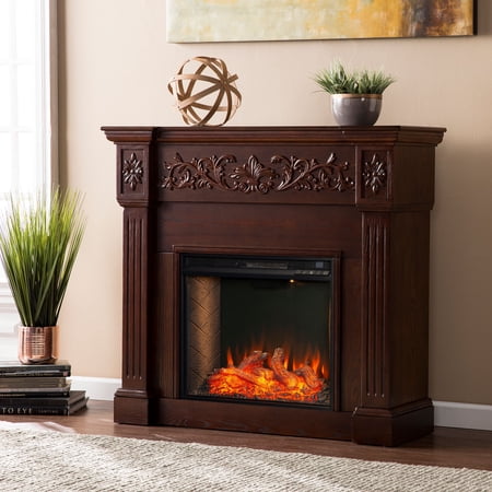 SEI Furniture Calvert Smart Electric Fireplace 44.5 x 40.25 Freestanding Indoor Smart Electric Fireplaces