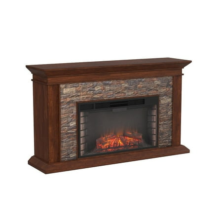 SEI - Canyon Electric Fireplace - Whiskey Maple With Durango Faux Stone