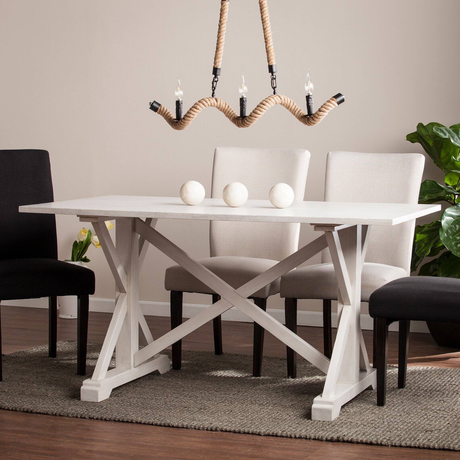 SEI Furniture Cardwell Farmhouse Dining Table in White - image 1 of 8