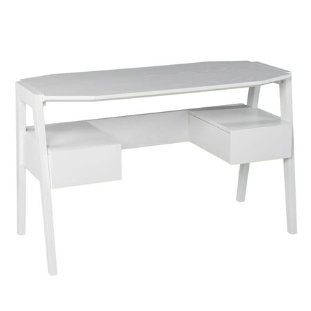 Southern Enterprises - Clyden Midcentury Modern Writing Desk w/ Storage - White finish