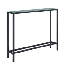 SEI Furniture Darrin 36" Glass Top Console Table in Gray