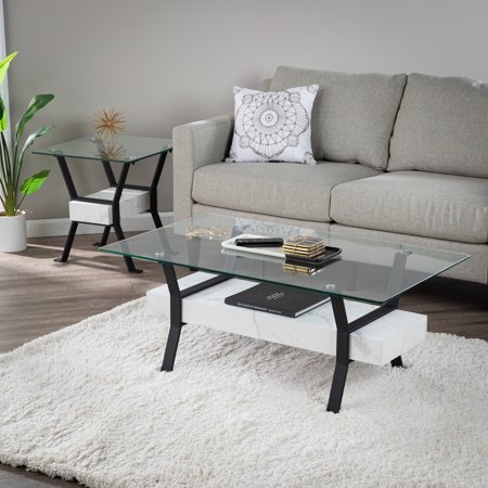 SEI Furniture Darvette Glass-Top Coffee Table