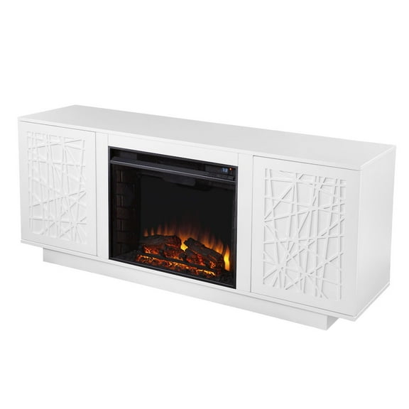 SEI Furniture Delgrave Smart Fireplace with Media Storage 60 x 26 Freestanding Indoor Smart Electric Fireplaces