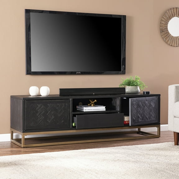 SEI Furniture Dessingham Wood TV-Media Stand for TVs up to 63" in Black
