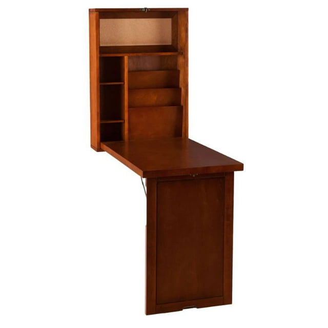 SEI Furniture Foldable Convertible Writing Desk with Cork Board, Walnut