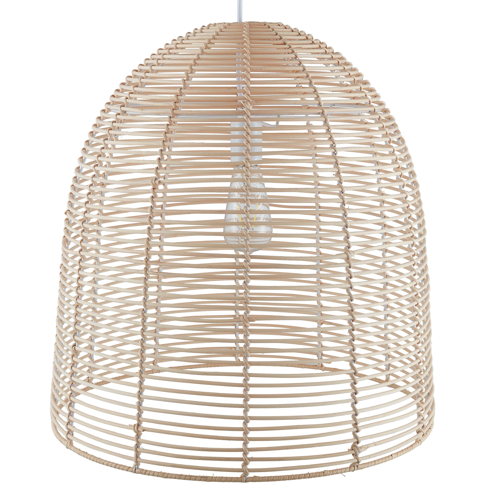 Formosa 20" Natural Rattan Cage Pendant Lamp with Warm Glow