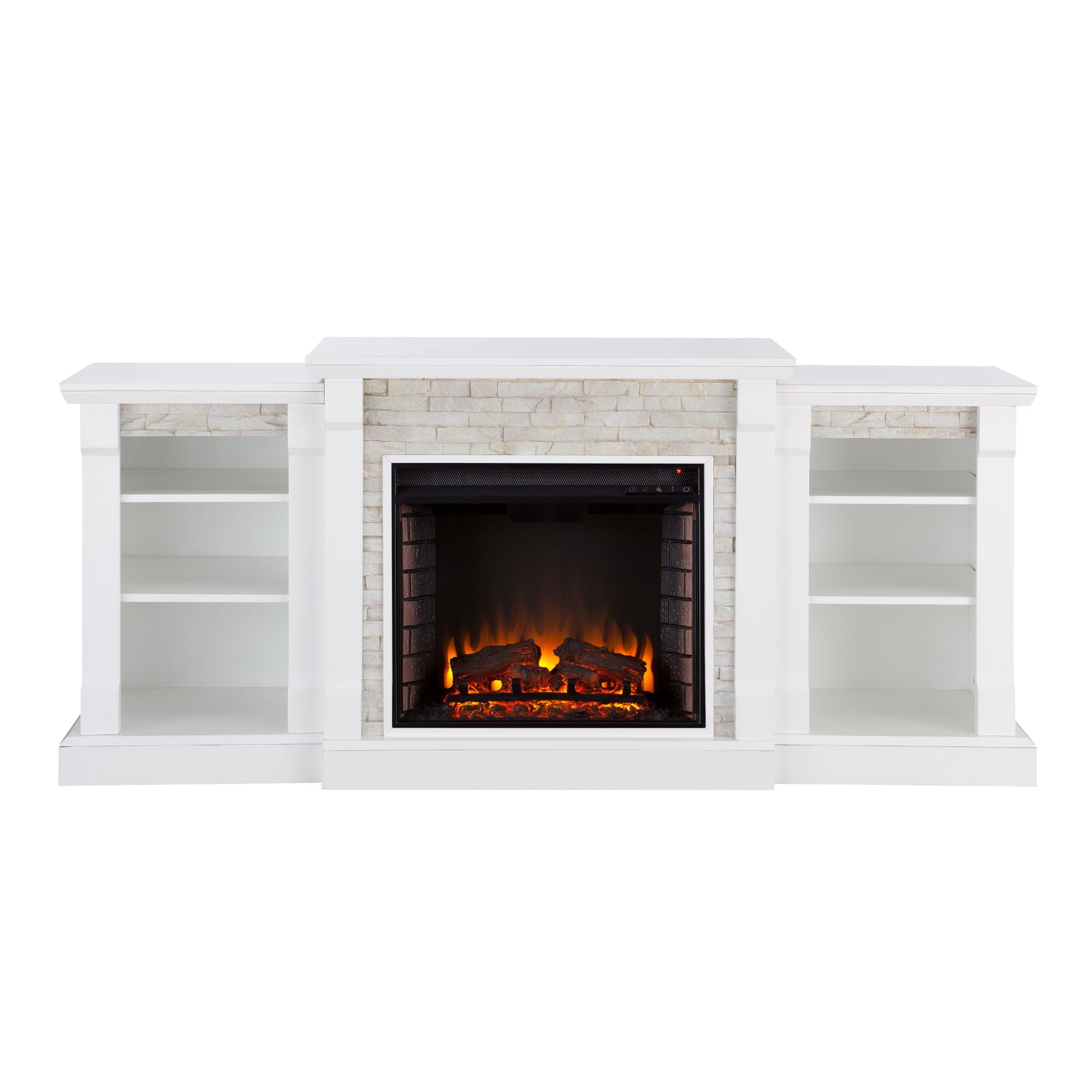 SEI Furniture Gallatin Traditional Electric Fireplace with Storage in ...
