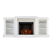SEI Furniture Gallatin Traditional Electric Fireplace with Storage in White
