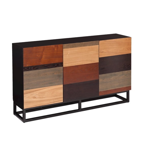 SEI Furniture Harvey Console Table in Wood and Black