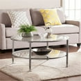 thumbnail image 1 of SEI Furniture Jaymes Round Glass Top Coffee Table in Silver, 1 of 8