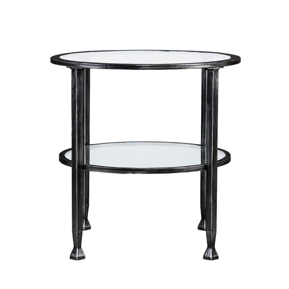 Southern Enterprises 24" Black and Clear Contemporary Round End Table