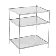 SEI Furniture Knox Iron Metal & Glass Mirrored Side Table in Chrome