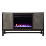 SEI Furniture Lannington Touch Screen Electric Fireplace w/ Media Storage 54.25 x 30.75 Freestanding Indoor Electric Fireplaces
