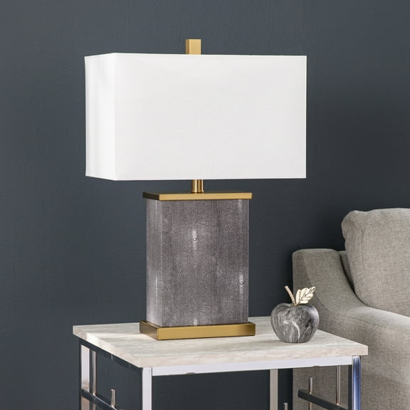 SEI Furniture Lavano Table Lamp with Shade in Black/White/Gold