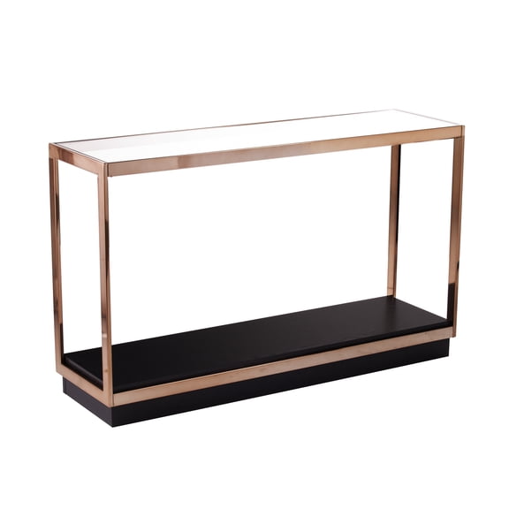 SEI Furniture Lexina Glass-Top Console Table in Champagne-Black