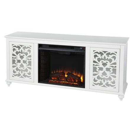 SEI Furniture - Maldina Fireplace Entertainment Center for Most Flat-Panel TVs Up to 60" - White finish