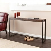 SEI Furniture Modern Macen Narrow Console Sofa Table, Burnt Oak/Black