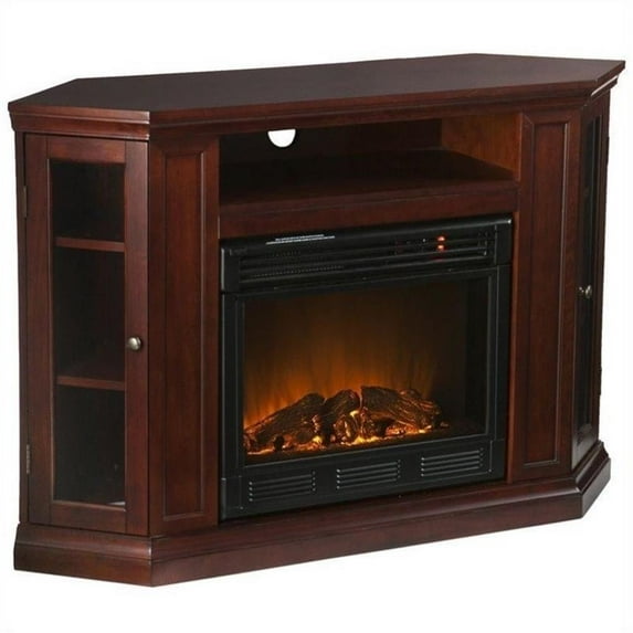 SEI Furniture Ponoma Convertible Electric Fireplace Cherry