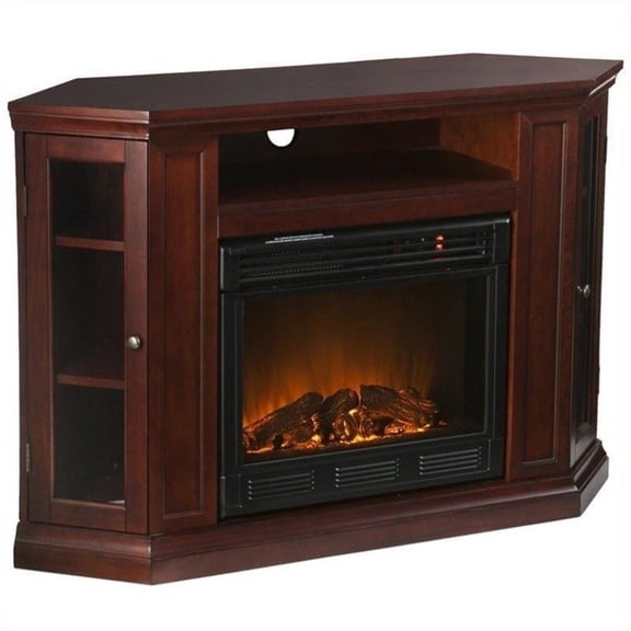 SEI Furniture Ponoma Convertible Electric Fireplace Cherry