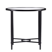 SEI Furniture Quinton Oval Iron Metal & Glass Side Table in Painted Black