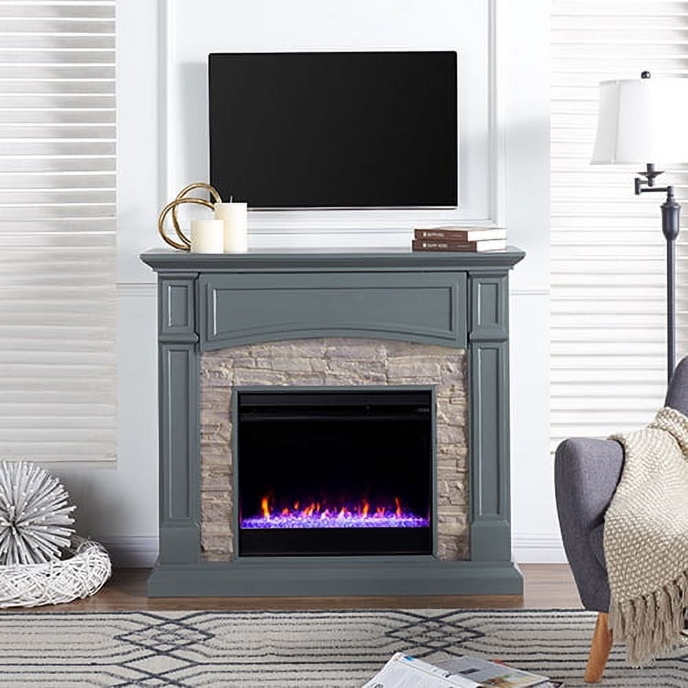 SEI Furniture Seneca Color Changing Media Fireplace – Gray 45.75 x 40.75  Freestanding Indoor Color Changing Fireplaces - Walmart.com