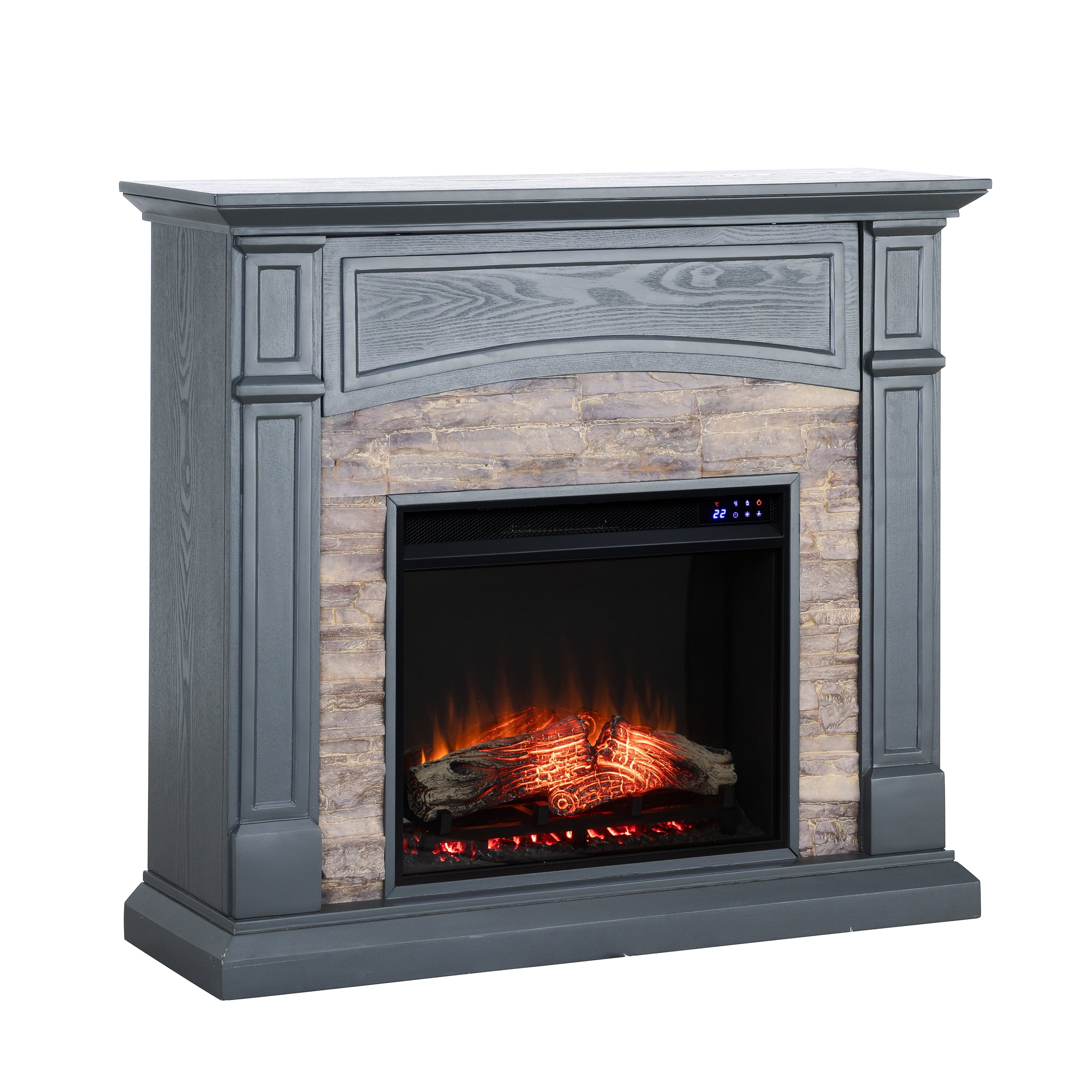 SEI Furniture Seneca Electric Media Touch Screen Fireplace Gray 45.75