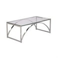 thumbnail image 1 of SEI Furniture Stevenly Metal Cocktail Table with Glass Top in Silver, 1 of 2