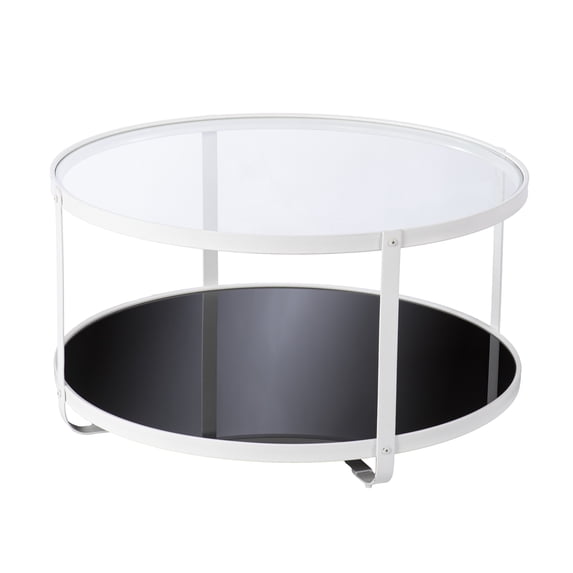 SEI Furniture Vimmerly Tempered Glass-Top Cocktail Table in Black-White