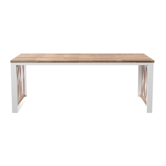 Southern Enterprises 3.25' White and Brown Outdoor Contemporary Wood Cocktail Table