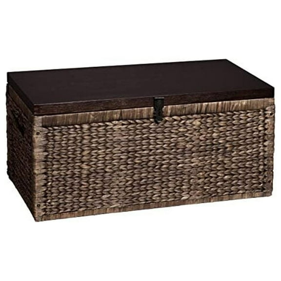 SEI Furniture Water Hyacinth Trunk Coffee Table in Blackwash
