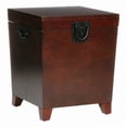 thumbnail image 1 of SEI Furniture Wood Espresso Square Pyramid Trunk End Table, 1 of 7