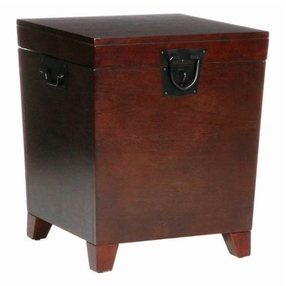 SEI Furniture Wood Espresso Square Pyramid Trunk End Table