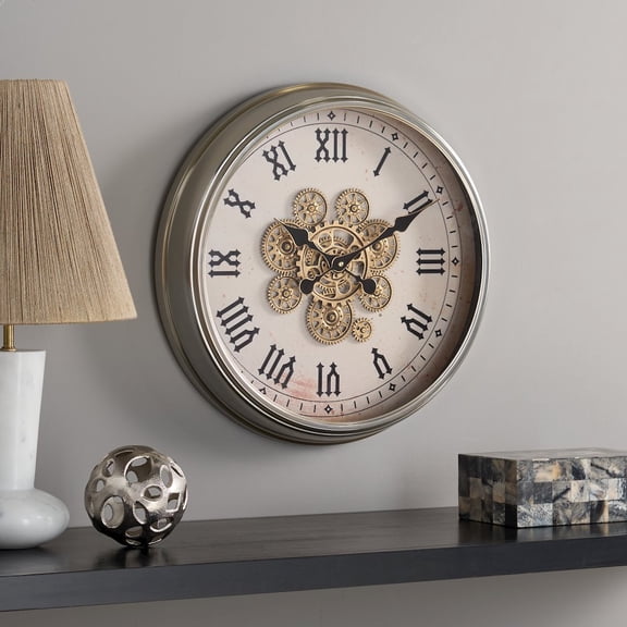 SEI Hayward Roman Gear Clock/White