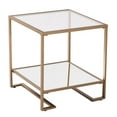 thumbnail image 1 of SEI Furniture Horten 22" Square Glass Top End Table in Gold, 1 of 6