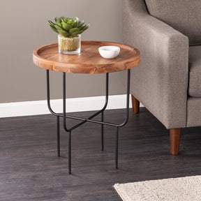 SEI Marisdale Modern Acacia Round End Table, Natural