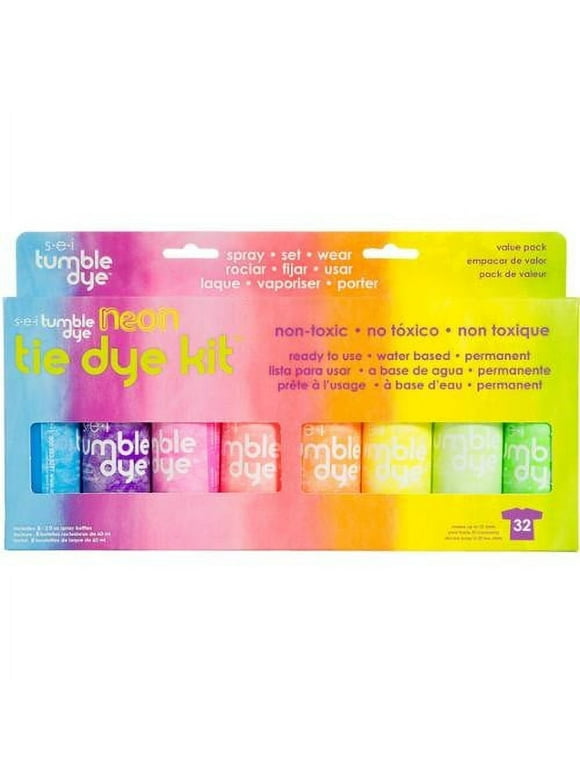 SEI Neon Tie Dye Kit, Craft and Fabric Spray, 8 Colors