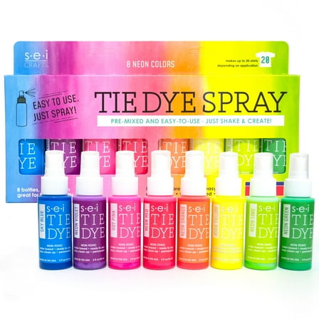 SEI Neon Tie Dye Kit, Craft and Fabric Spray, 8 Colors