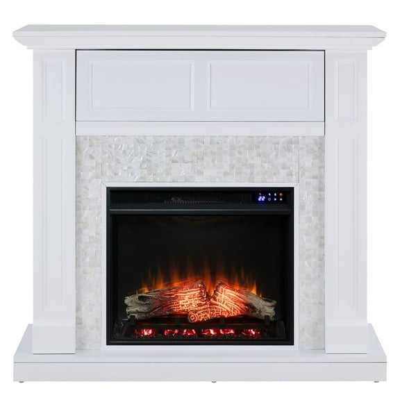 SEI Nobleman Touch Screen Electric Media Fireplace w/ Tile Surround