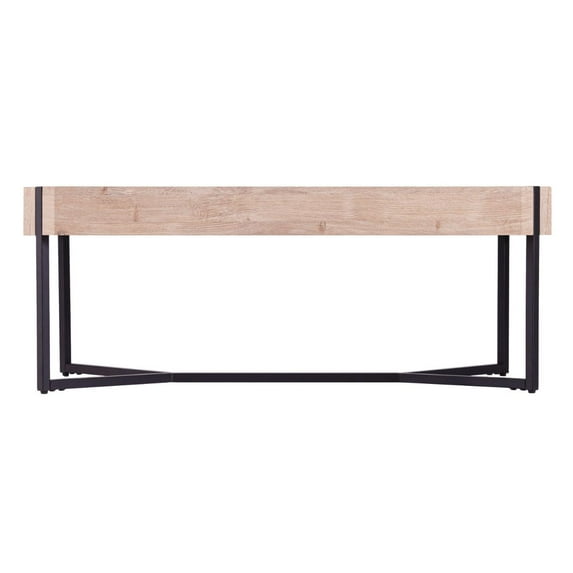 SEI Tansterne Modern Farmhouse Cocktail Table, 17"H x 43-1/2"W x 23-3/4"D, Natural/Black